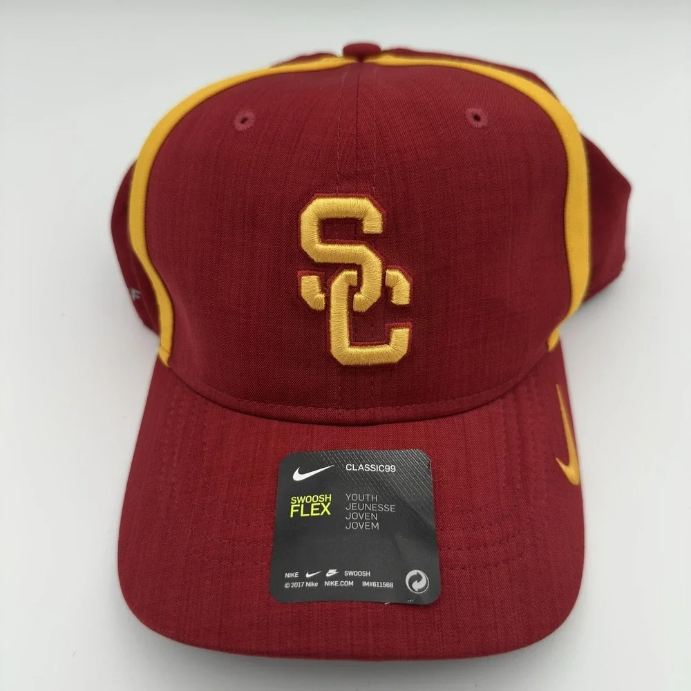 USC Trojans Hat Cap Fitted Youth One Size NCAA Football Nike Dri-FIT Aerobill
